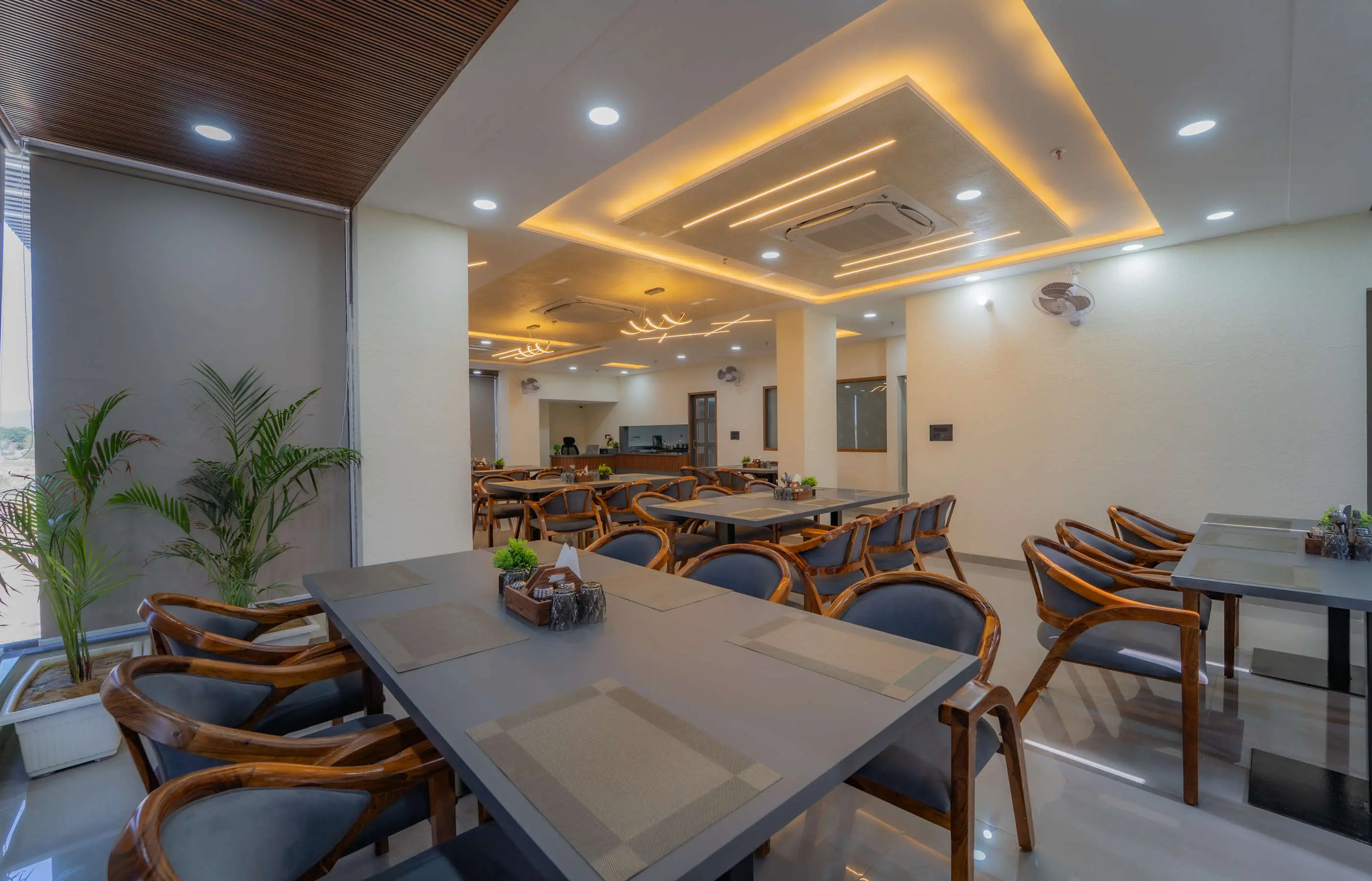 Fine dining table setup at Panna Darbar